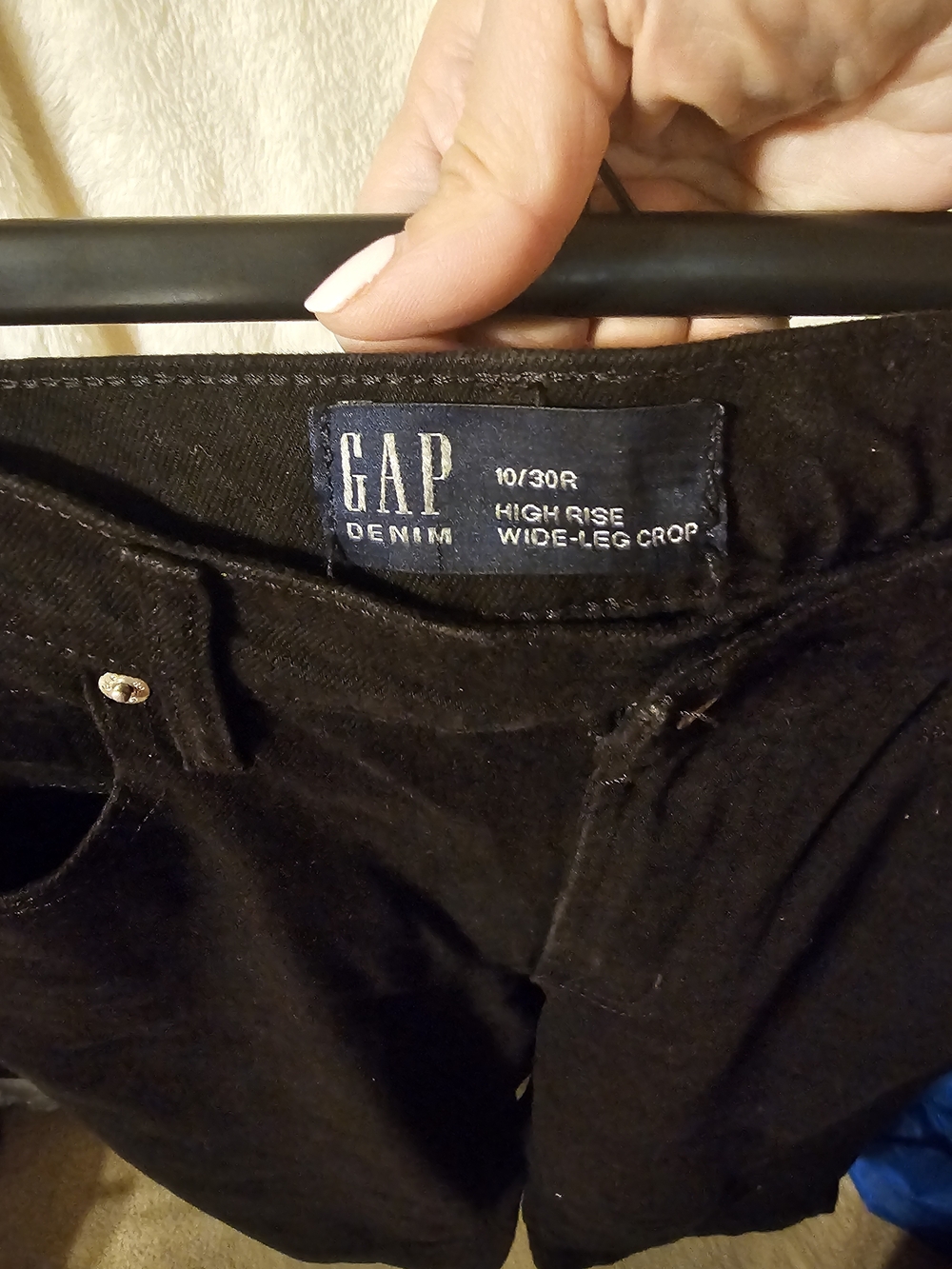 GAP Crop High Rise Wide-Leg Black Jeans - Picture 3 of 4